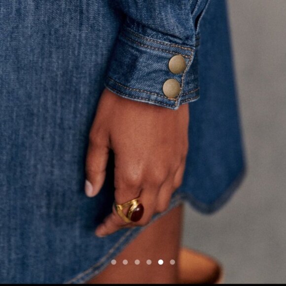 Sezane NWT Sadie Denim Shirt Dress in Deep Blue - Picture 5 of 9